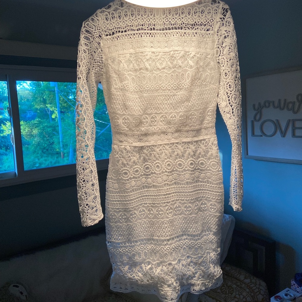 White Allover Lace Dress - Picture 8 of 8